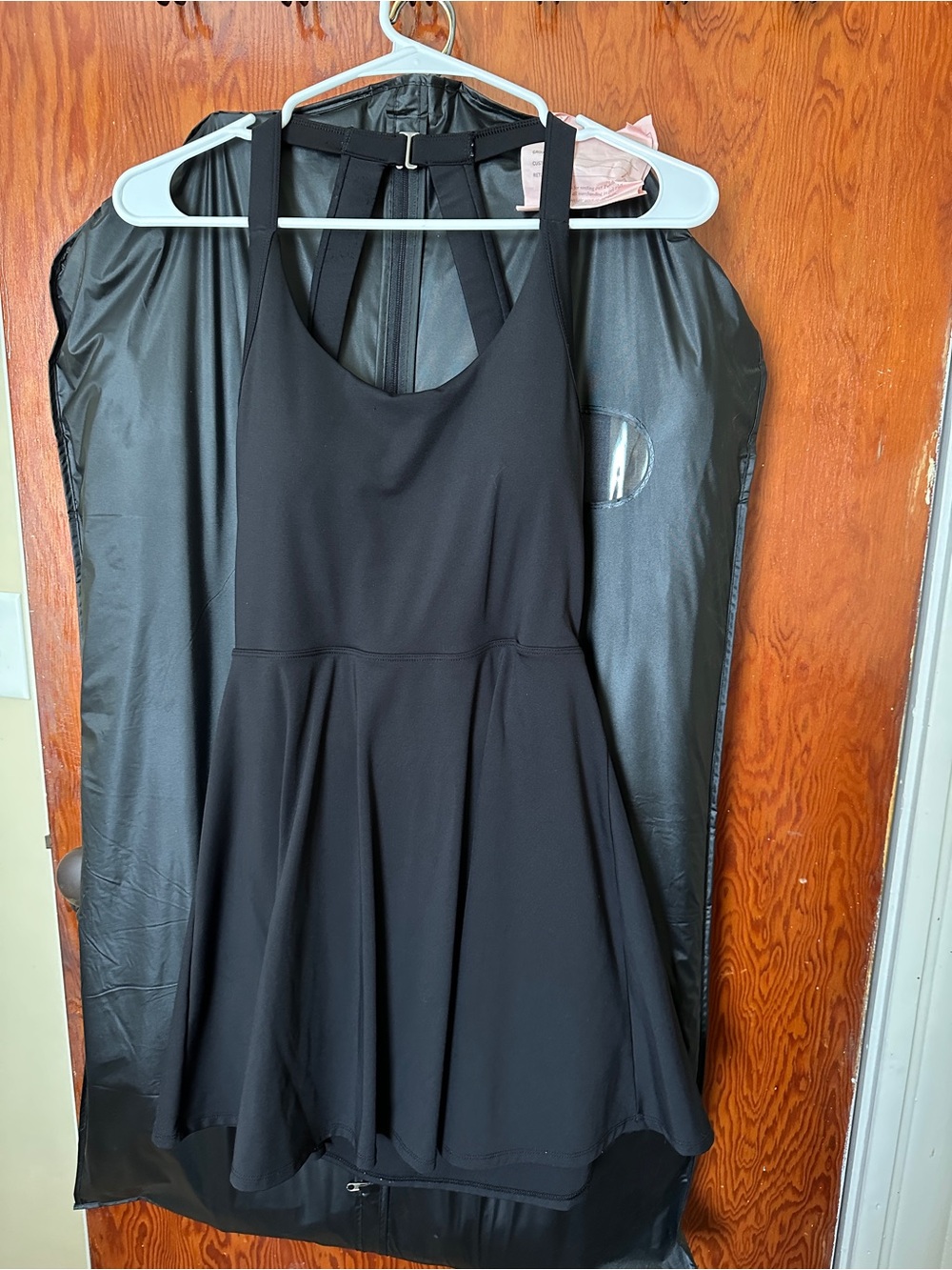 HALARA Black Fit & Flare Mini Dress with Strappy Back